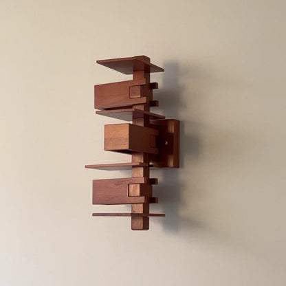 Creative Brick Red Wooden Wall Sconce Lamp