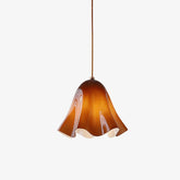 Amber glass skirt pendant light