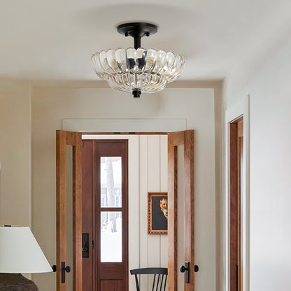 Aura Vintage Amber Petal Glass Ceiling Light