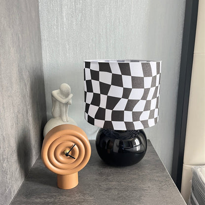 Classic Checkerboard Glass Table Lamp