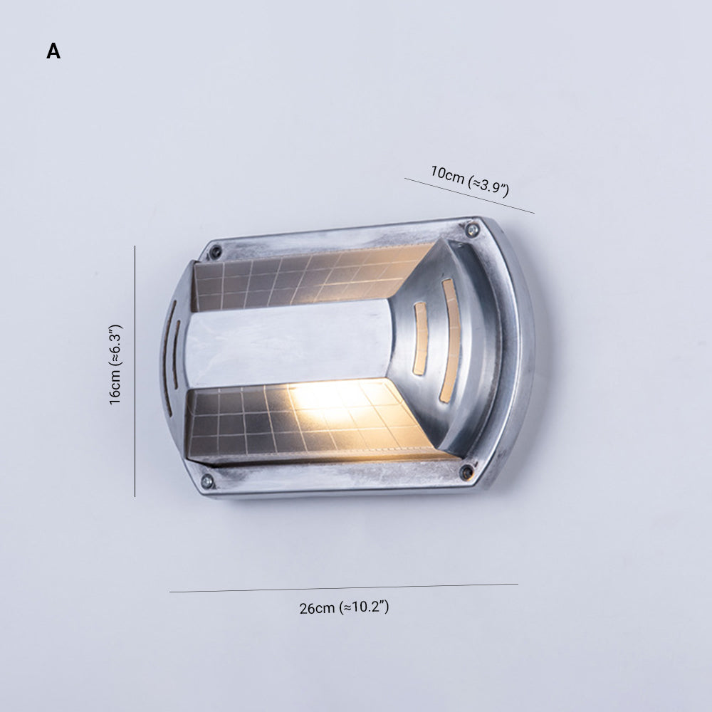 Lámpara de pared Orr Geométrica Moderna de Metal y Vidrio IP65 a Prueba de Agua para Exteriores