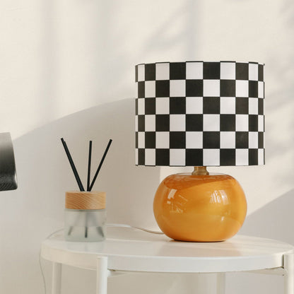 Classic Checkerboard Glass Table Lamp