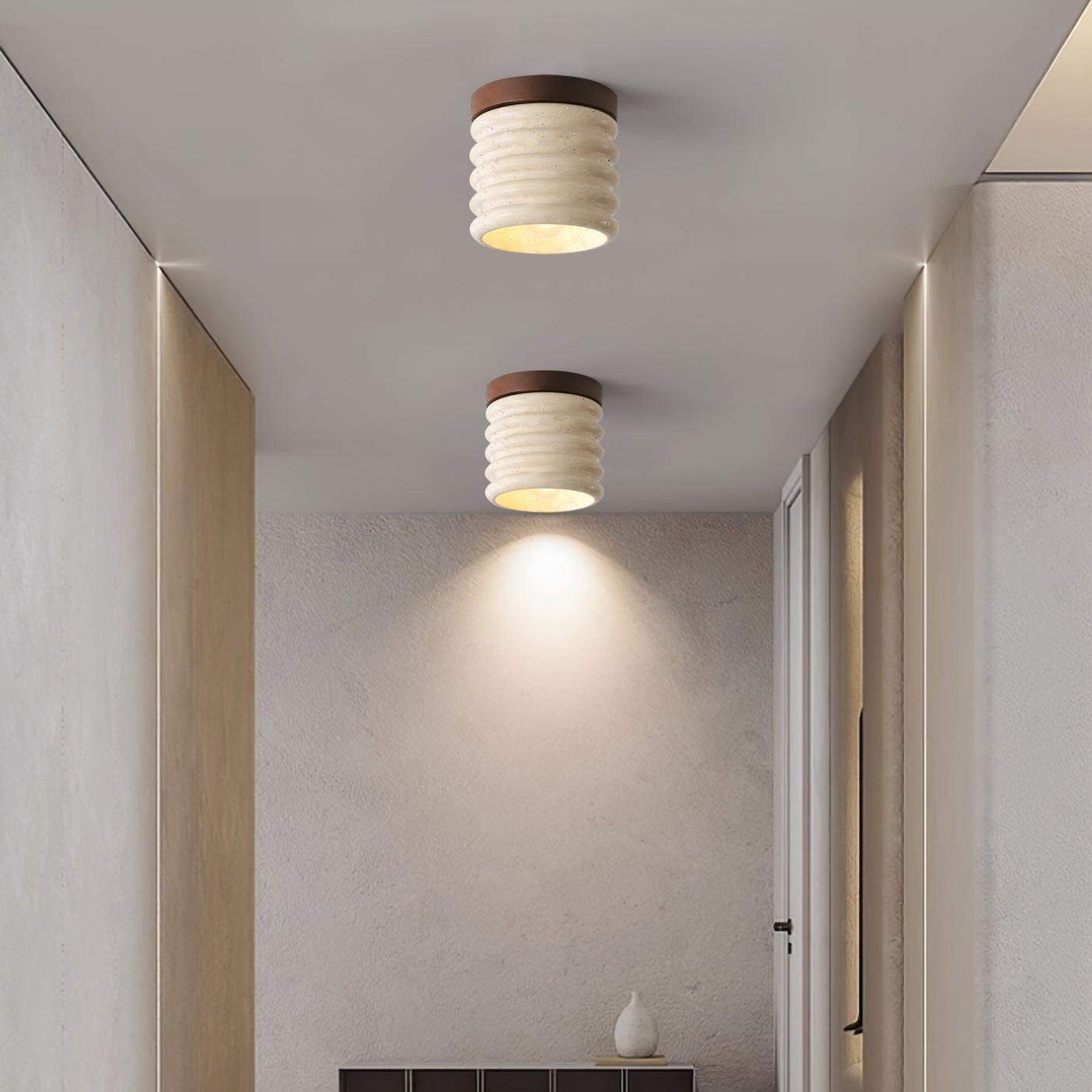 Natural Nordic Minimalist Travertine Ceiling Lamp