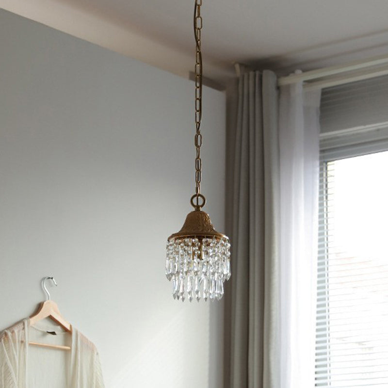 Teardrop Crystal Iron Pendant Light