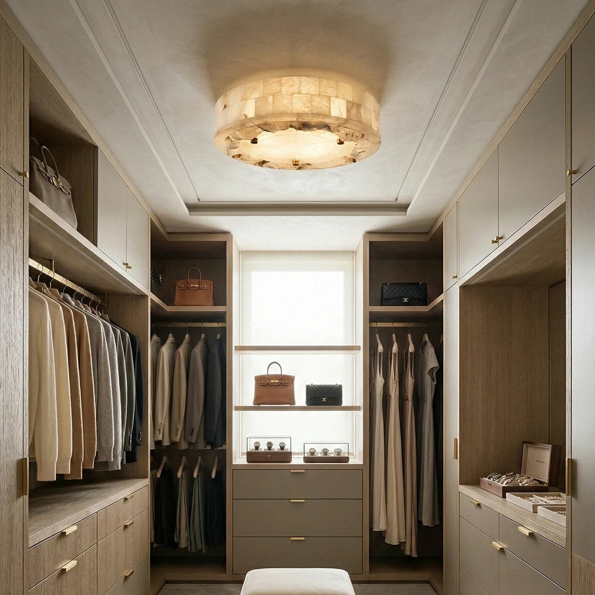 Maja Retro Alabaster Ceiling Light