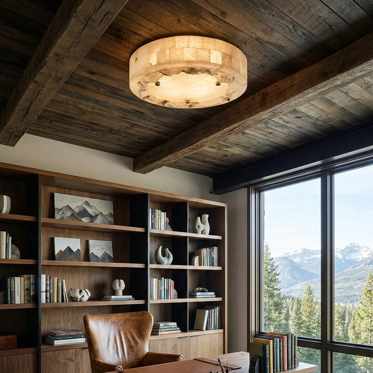 Maja Retro Alabaster Ceiling Light
