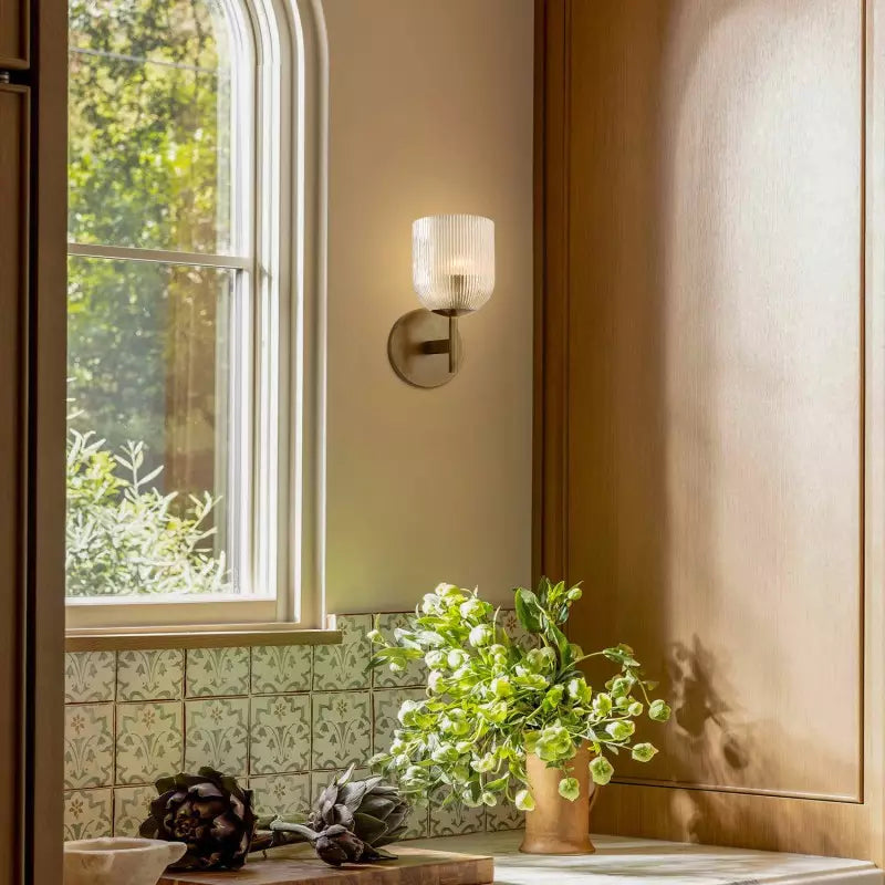 Cooper Radiance Minimalist Ribbed Glass Wall Light