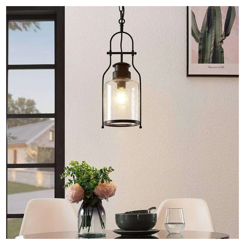 Industrial Vintage Iron Glass Jar Pendant Light