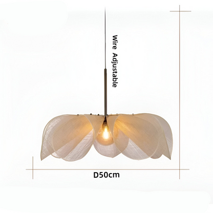 Lampada a sospensione a forma di fiore in tessuto nordico