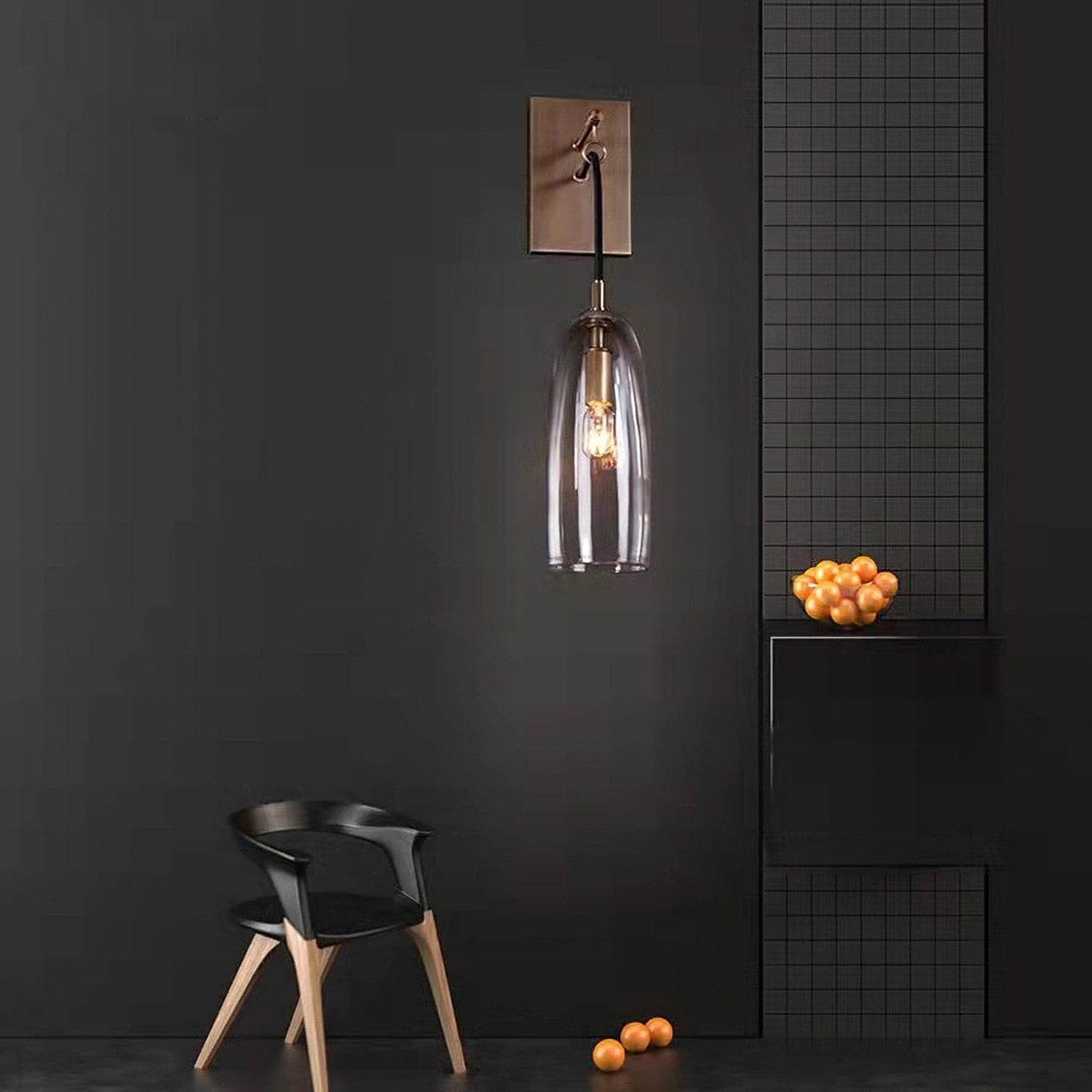 Designer Copper Transparent Glass Wall Lamp