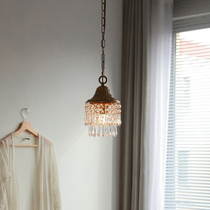 Teardrop Crystal Iron Pendant Light