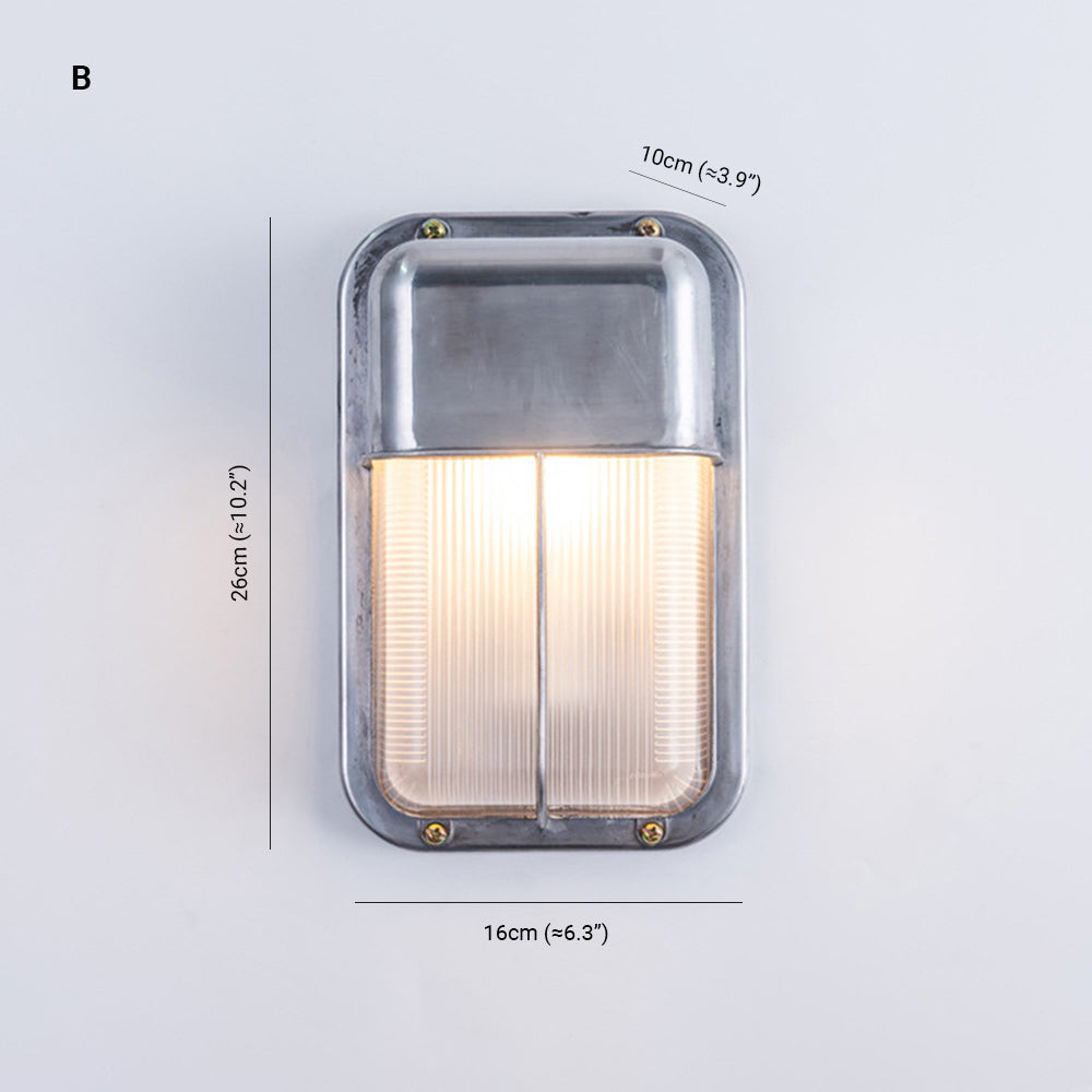 Lámpara de pared Orr Geométrica Moderna de Metal y Vidrio IP65 a Prueba de Agua para Exteriores