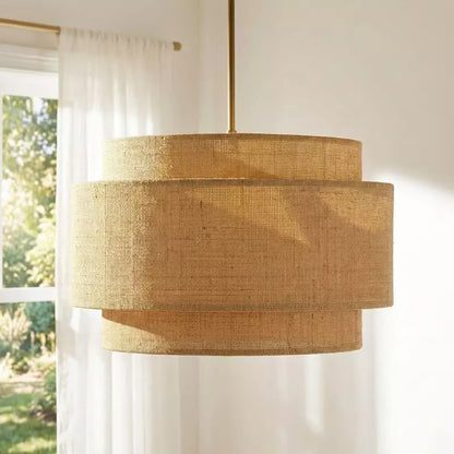 Lyra Tiered Bohemian Rattan Pendant Light