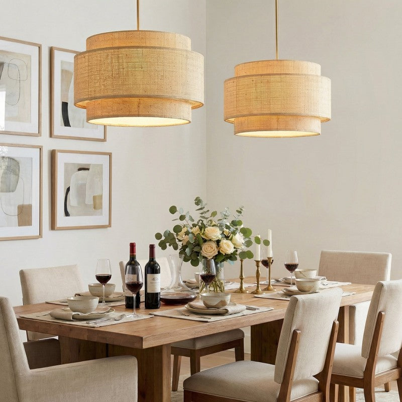 Lyra Tiered Bohemian Rattan Pendant Light