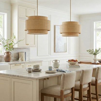 Lyra Tiered Bohemian Rattan Pendant Light