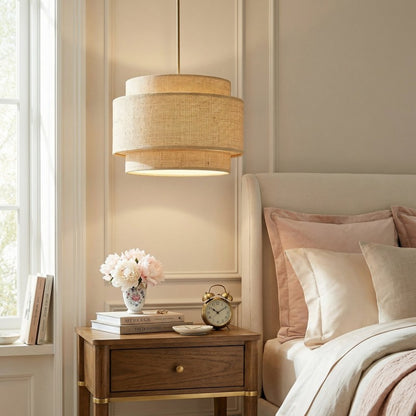 Lyra Tiered Bohemian Rattan Pendant Light