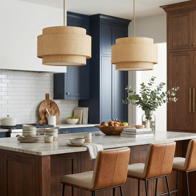 Lyra Tiered Bohemian Rattan Pendant Light