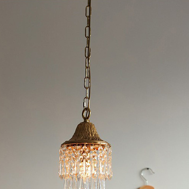 Teardrop Crystal Iron Pendant Light