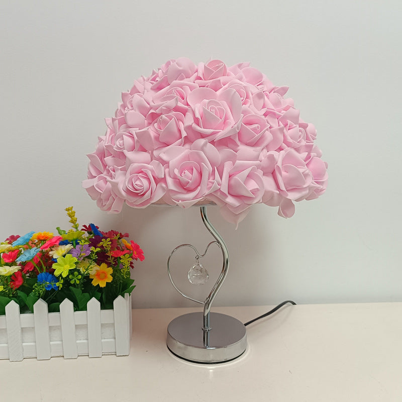 Creative Flower Iron Fabric Table Lamp