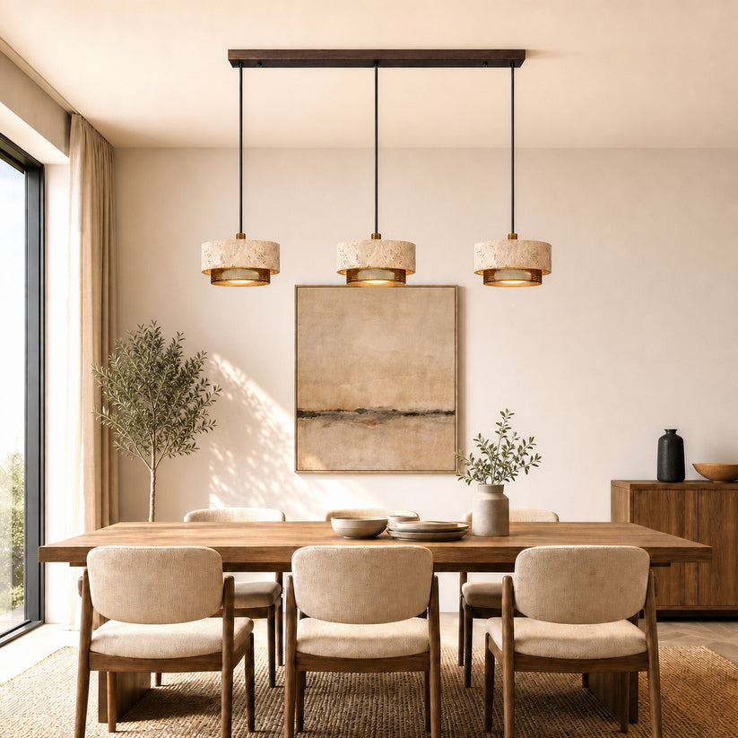 Kaelen Modern Travertine Pendant Light