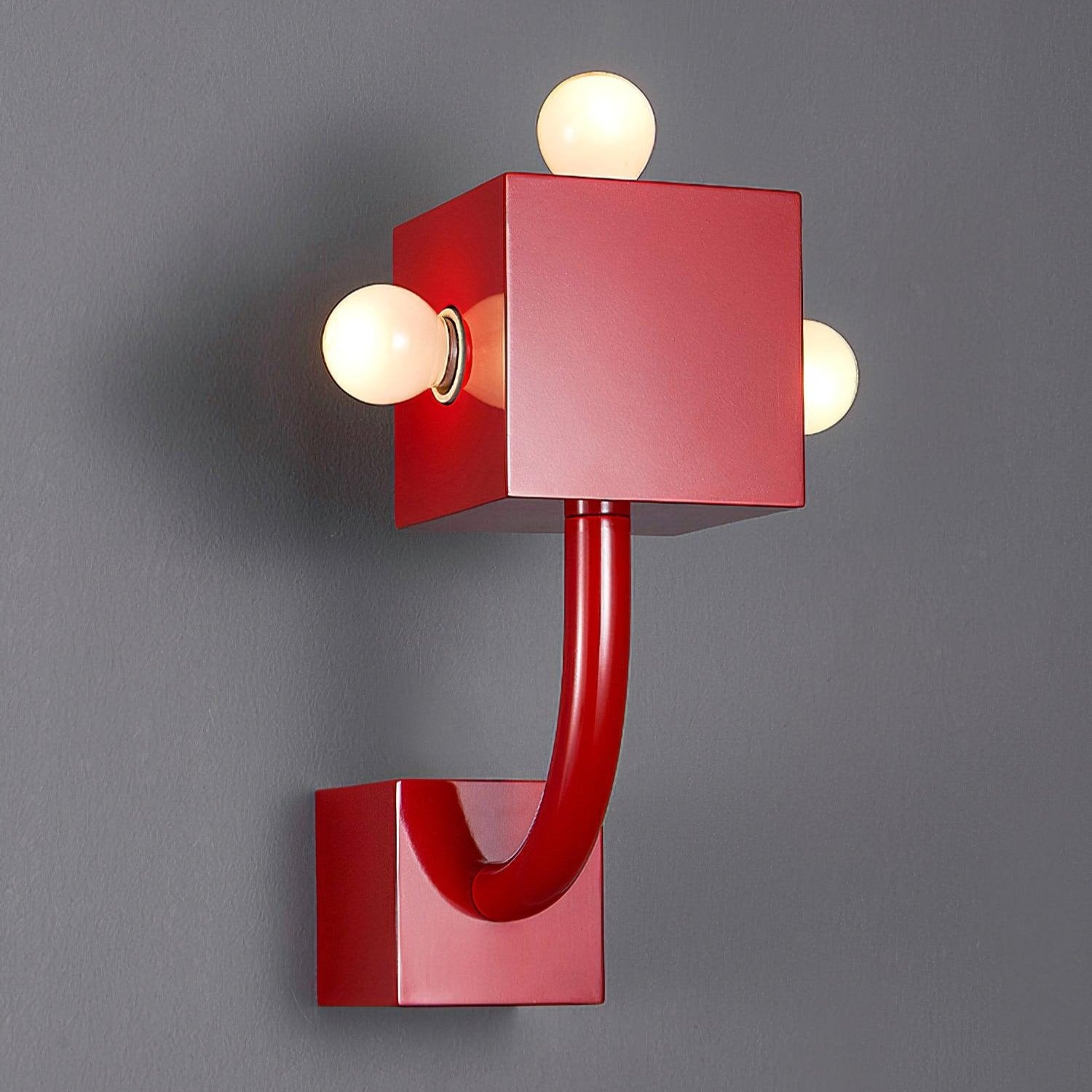 Modern Red Cube Wall Lamp