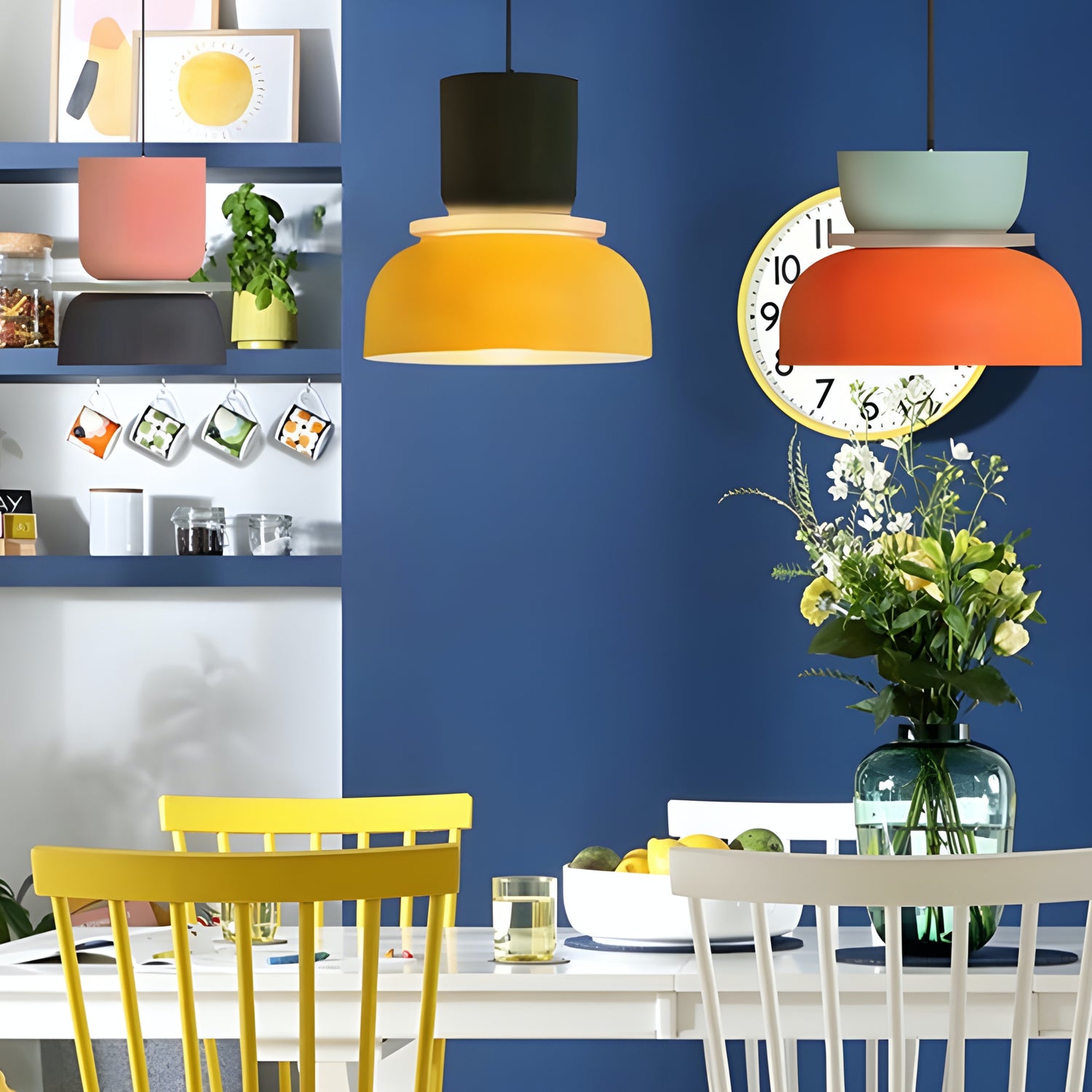 Colorful Bowl Shade Pendant Light