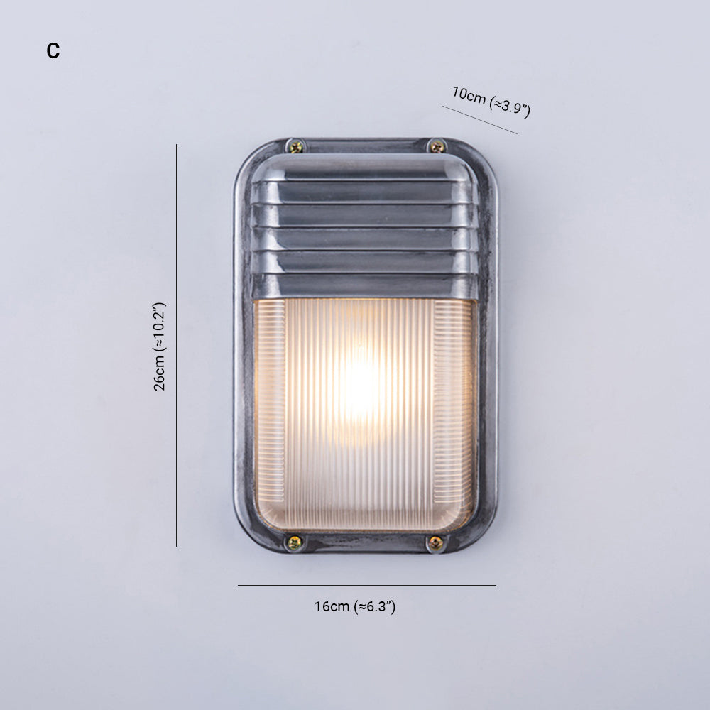 Lampada da Parete Orr Geometrica Moderna in Metallo e Vetro IP65 Impermeabile per Esterni