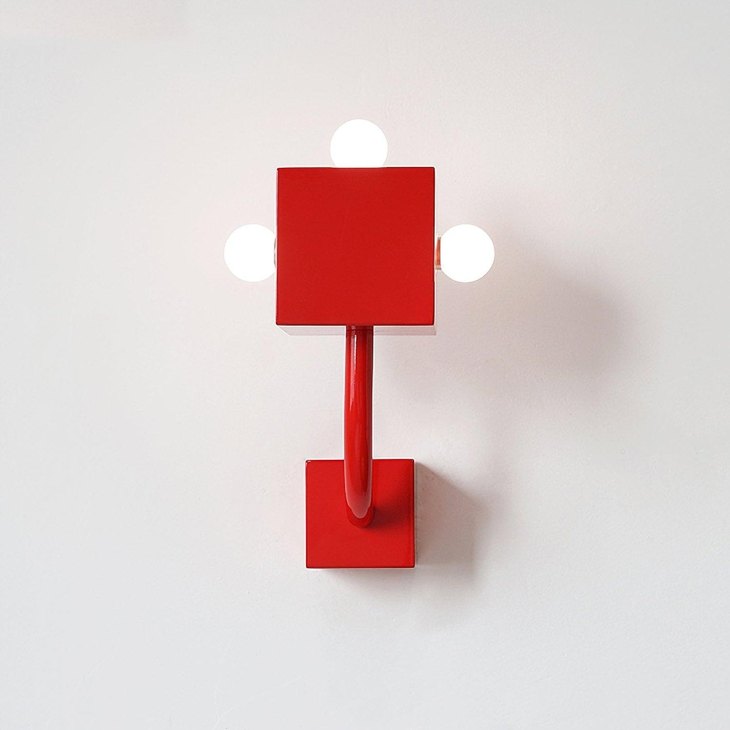 Lampada da parete cubo rosso moderno