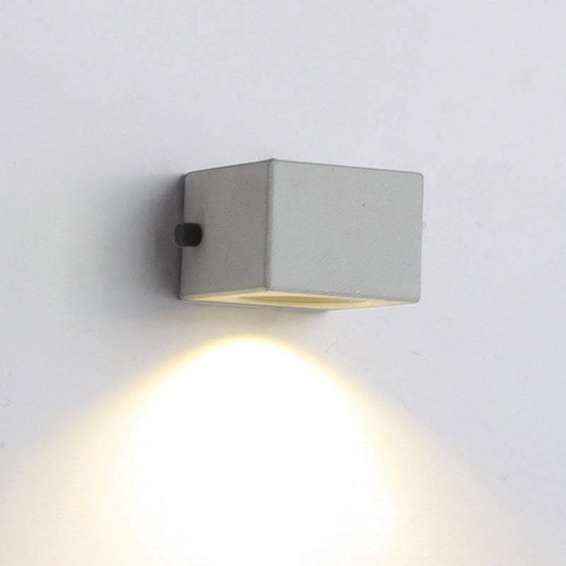 Minimalist Cement Square Outdoor Wall Lamp