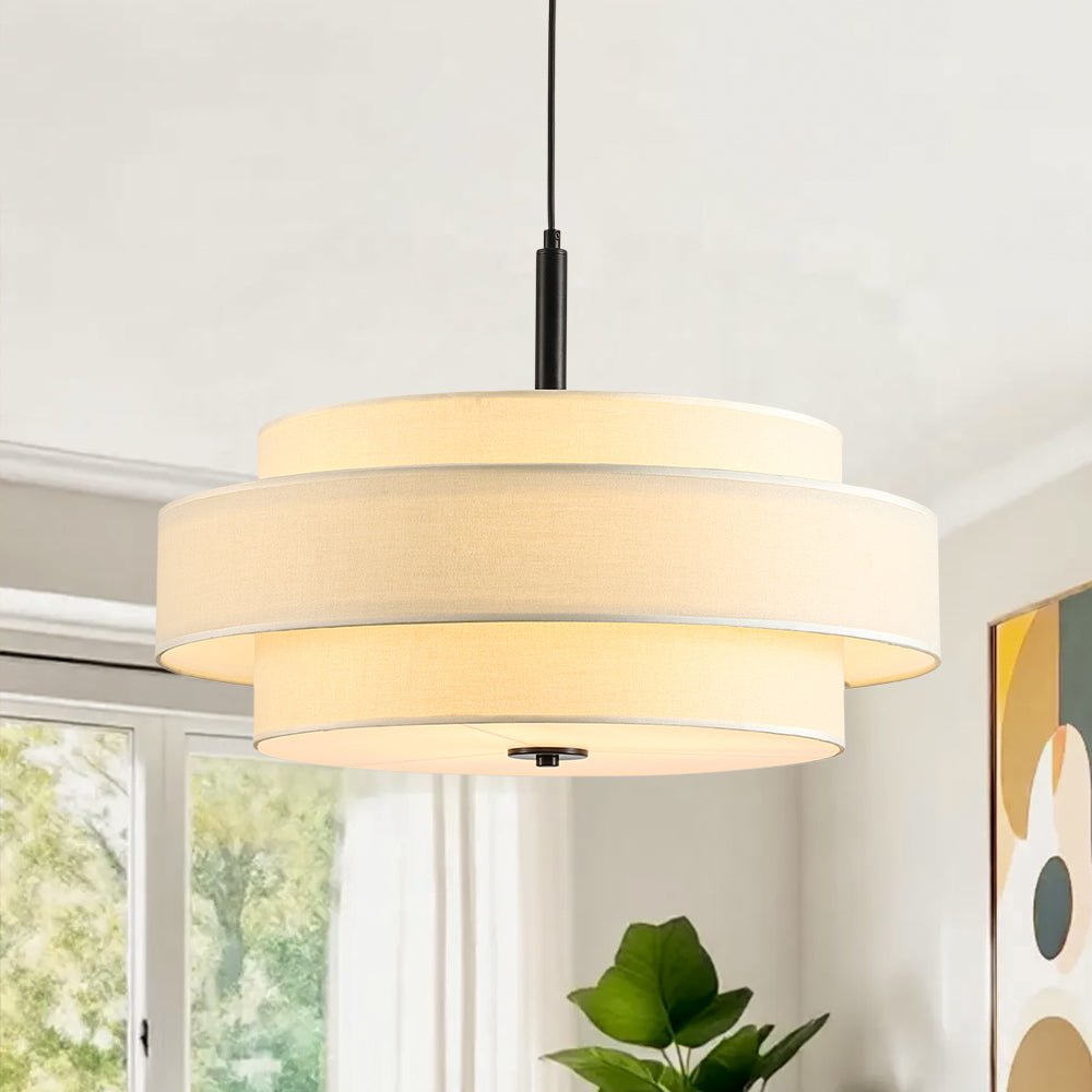 Rowan Tapered Drum Linen Modern Pendant Light