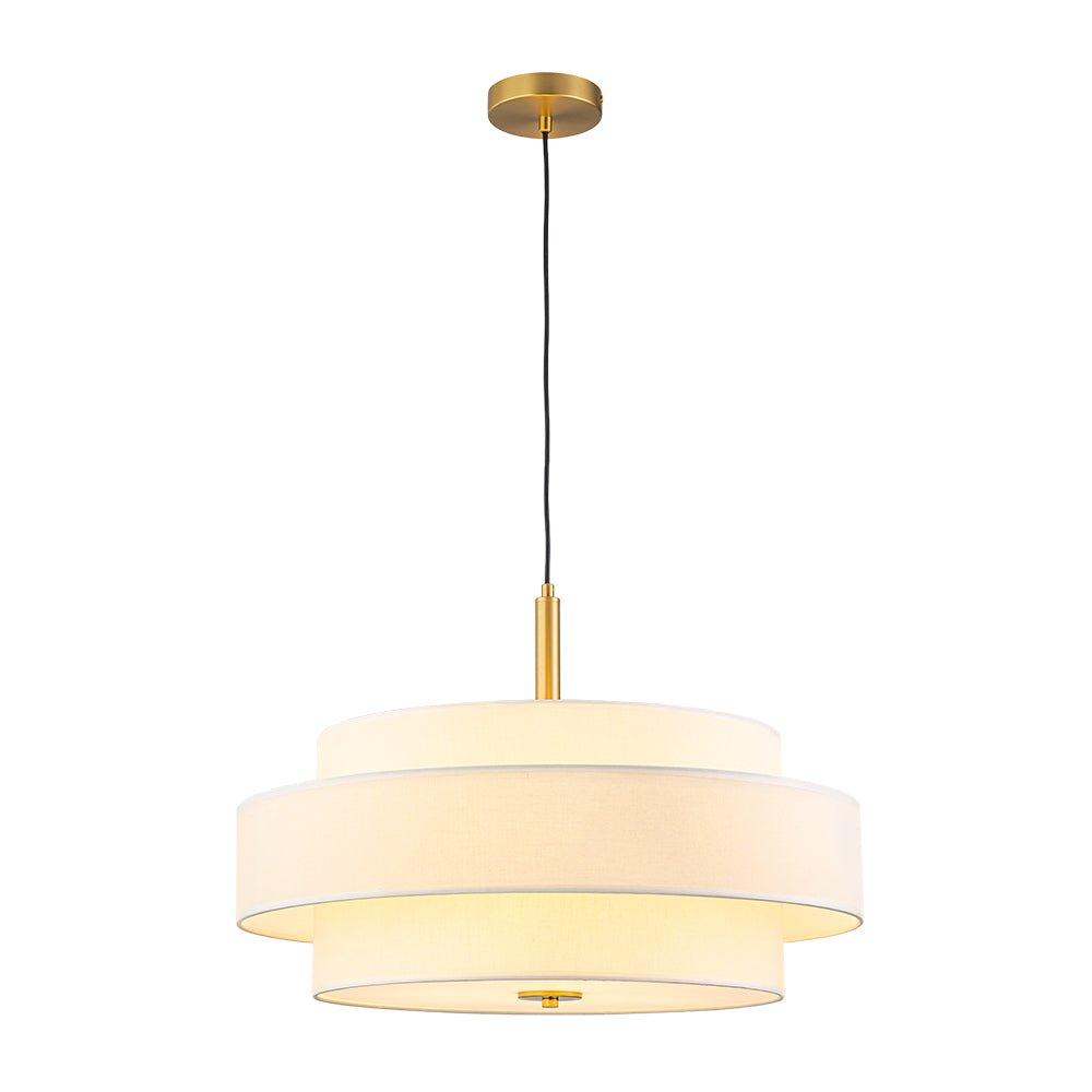 Rowan Tapered Drum Linen Modern Pendant Light