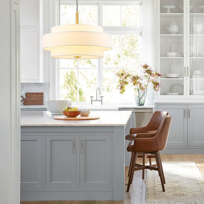 Rowan Tapered Drum Linen Modern Pendant Light