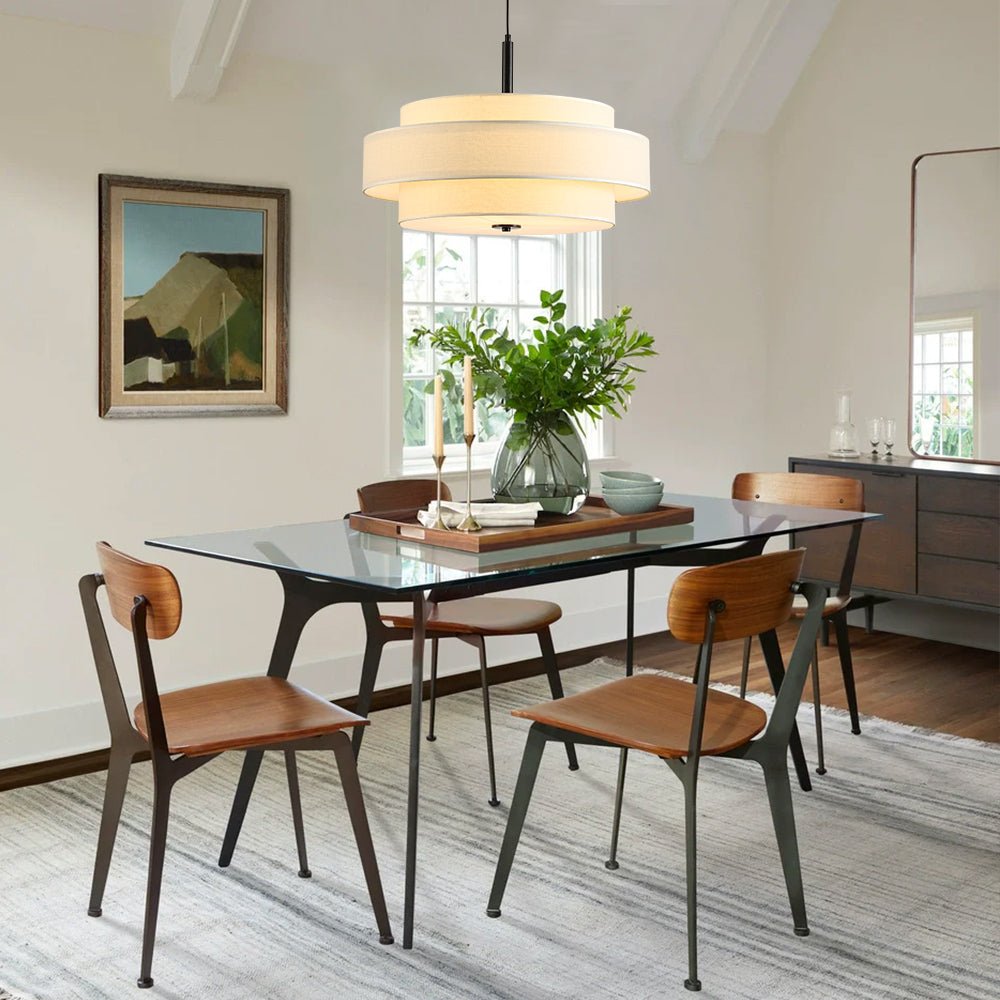 Rowan Tapered Drum Linen Modern Pendant Light