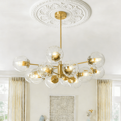 Alora Striped Bubble Glass Modern Chandelier