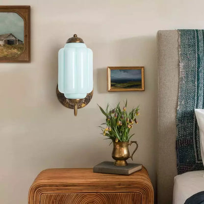 Eloira Vintage Glass Brass Wall Light