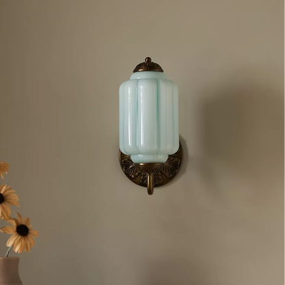 Eloira Vintage Glass Brass Wall Light