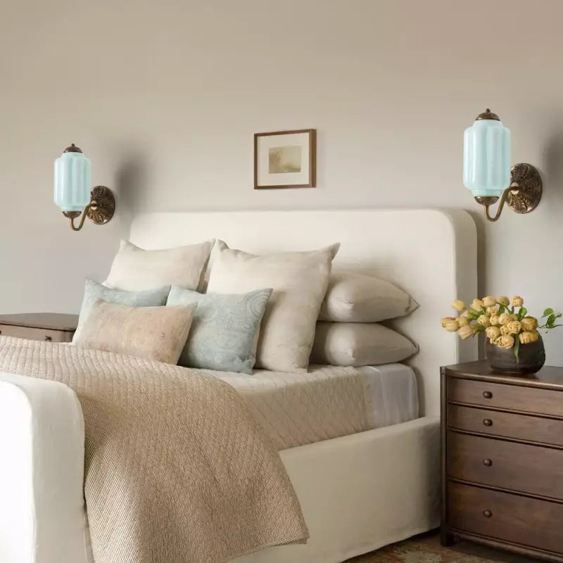 Eloira Vintage Glass Brass Wall Light