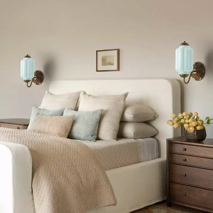 Eloira Vintage Glass Brass Wall Light