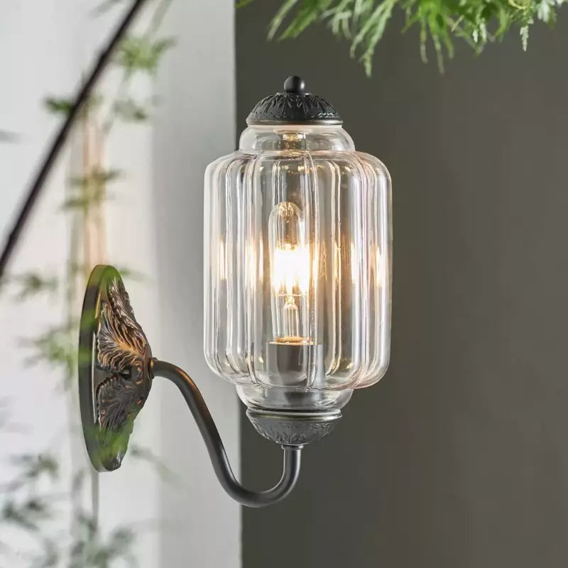 Eloira Vintage Glass Brass Wall Light
