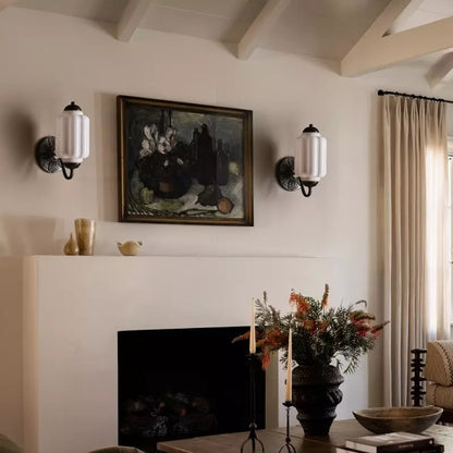 Eloira Vintage Glass Brass Wall Light