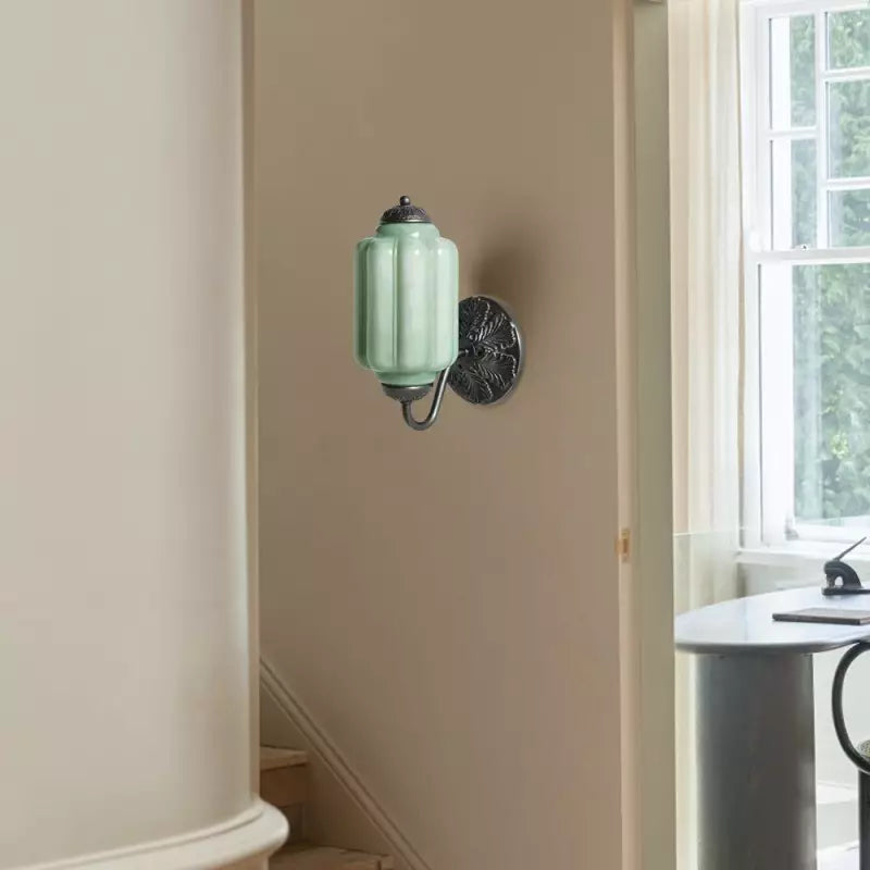 Eloira Vintage Glass Brass Wall Light