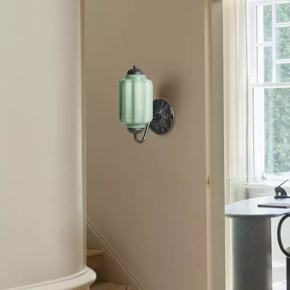 Eloira Vintage Glass Brass Wall Light