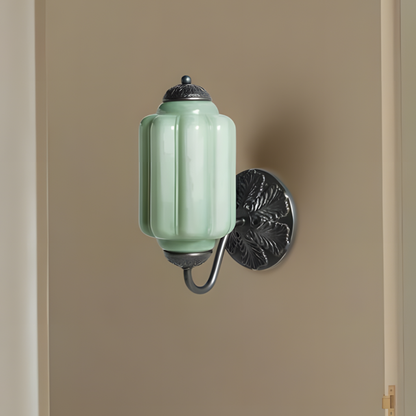 Eloira Vintage Glass Brass Wall Light