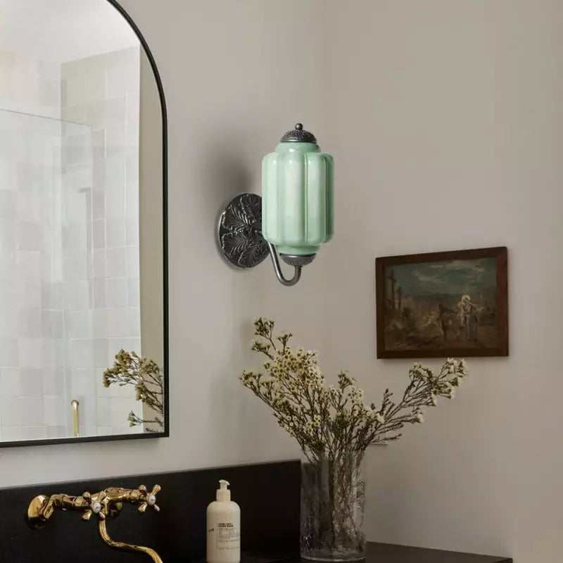 Eloira Vintage Glass Brass Wall Light