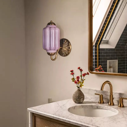 Eloira Vintage Glass Brass Wall Light