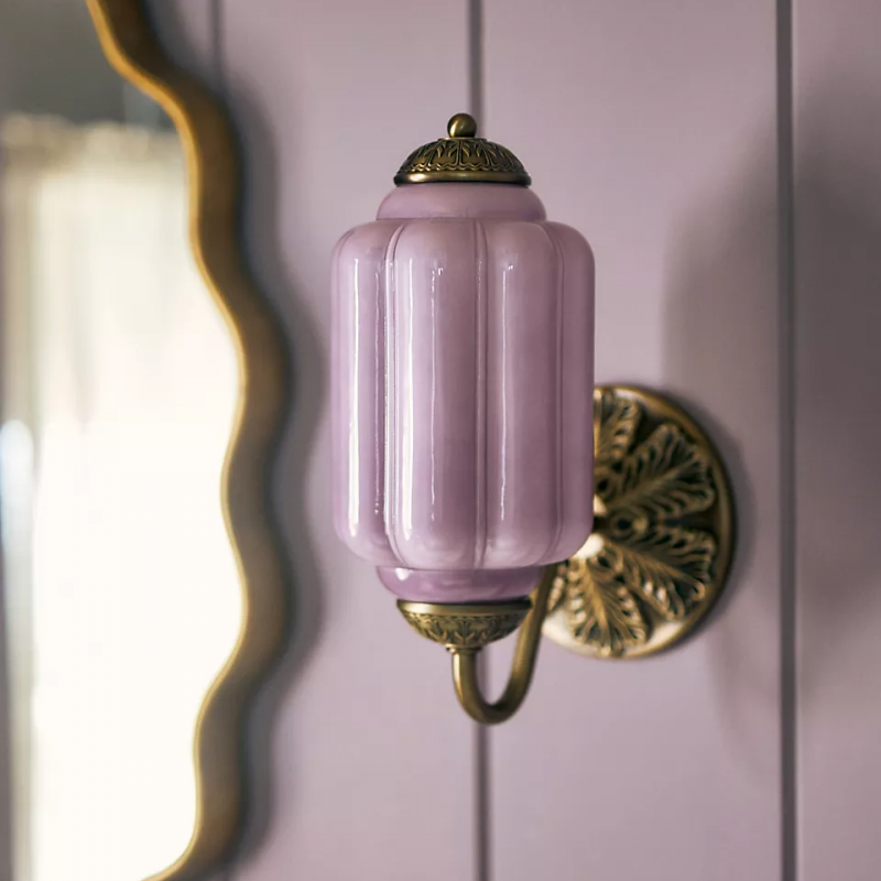 Eloira Vintage Glass Brass Wall Light