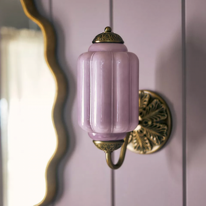 Eloira Vintage Glass Brass Wall Light