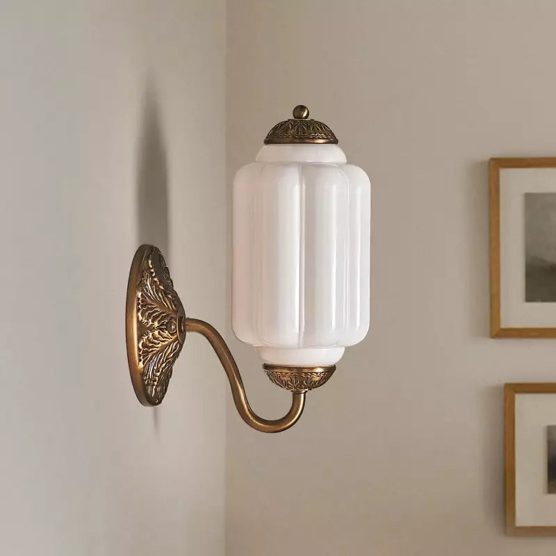 Eloira Vintage Glass Brass Wall Light