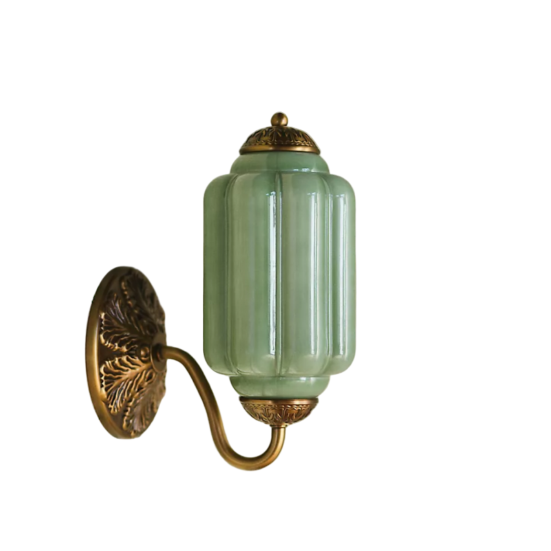 Eloira Vintage Glass Brass Wall Light