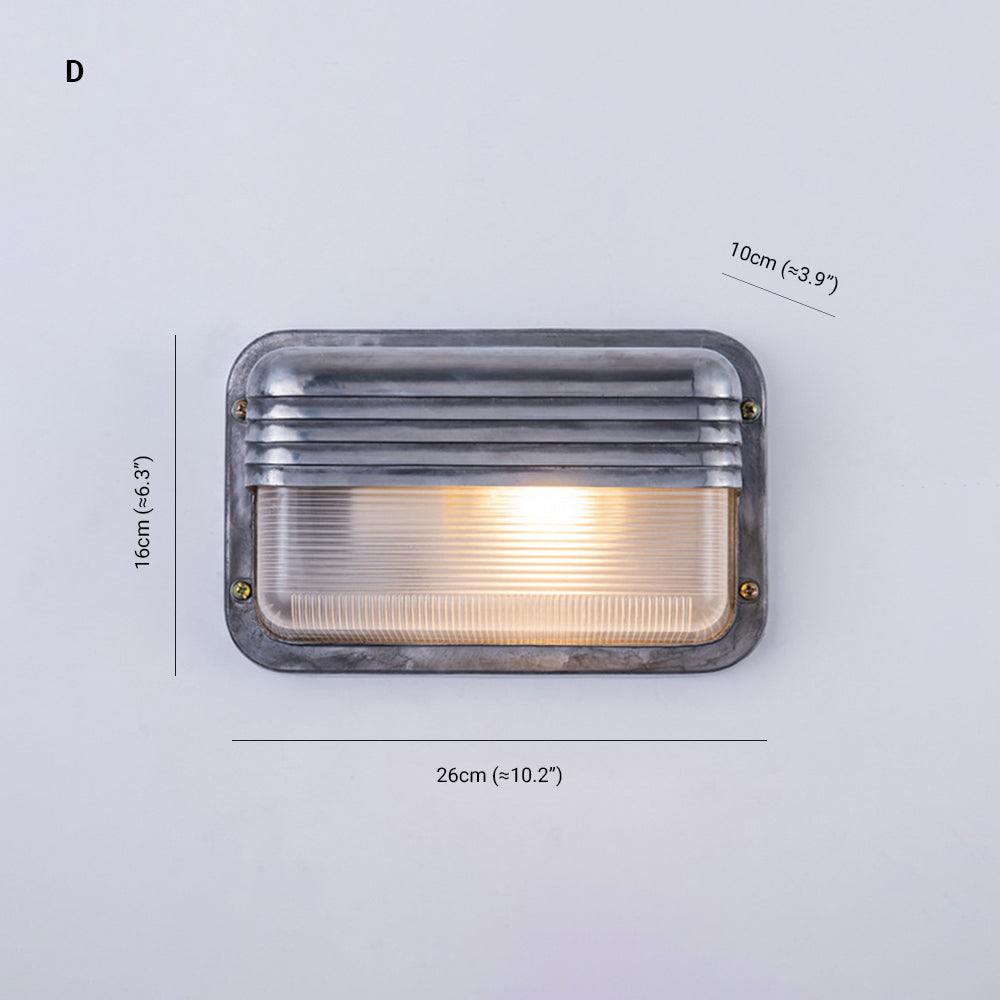 Lámpara de pared Orr Geométrica Moderna de Metal y Vidrio IP65 a Prueba de Agua para Exteriores